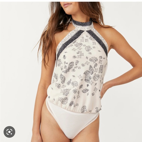 Sold Out Free People silk halter style bodysuit size Medium - Picture 6 of 7